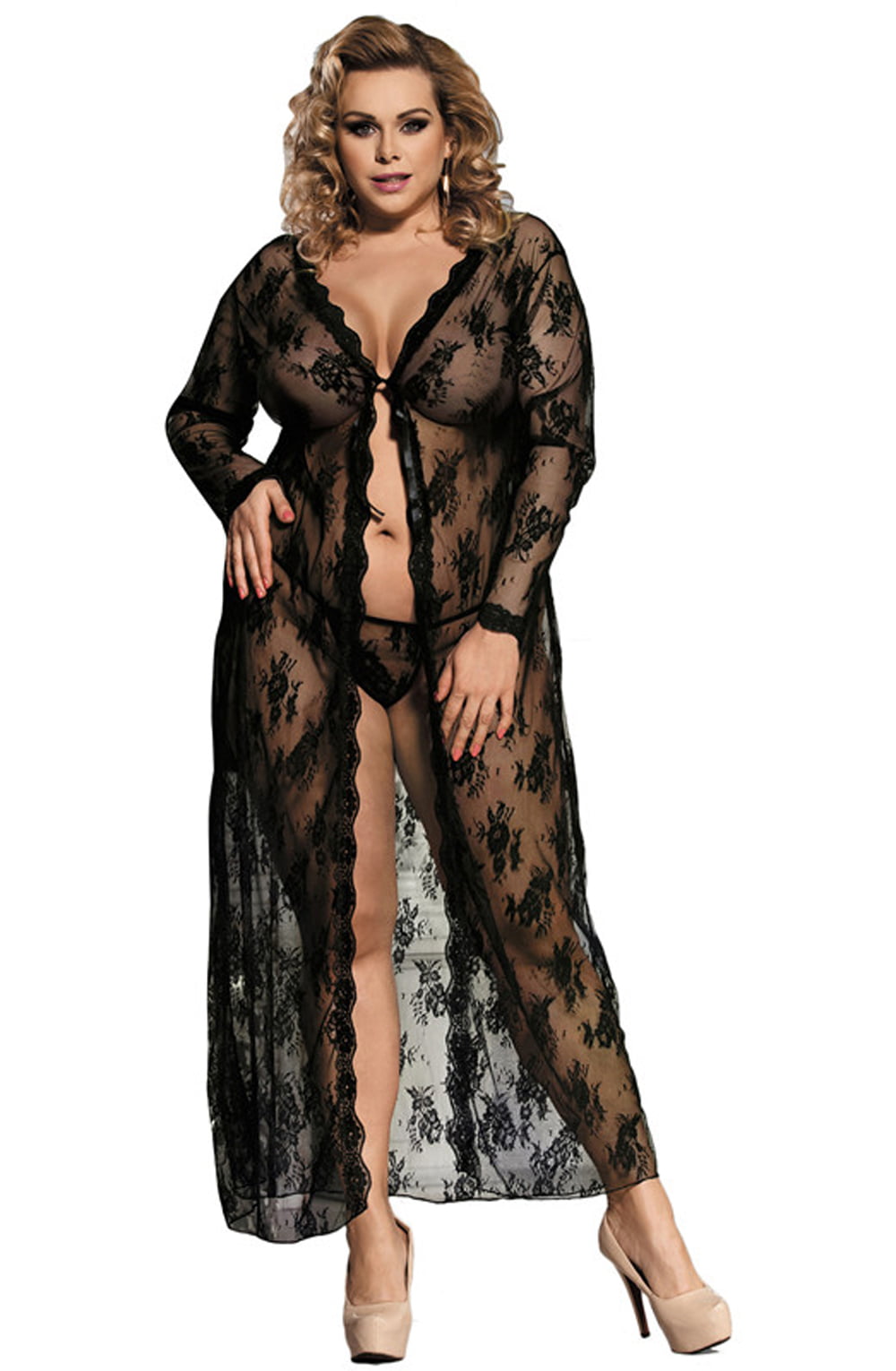 YesX Plus Size Long Black Gown