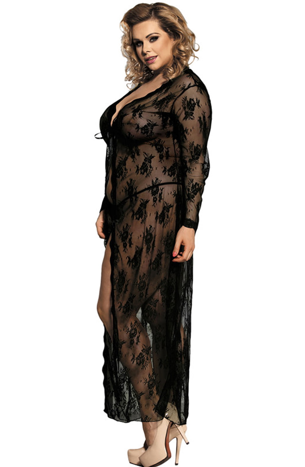 YesX Plus Size Long Black Gown
