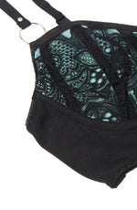 YesX Bra Brief Lingerie Set Black & Blue