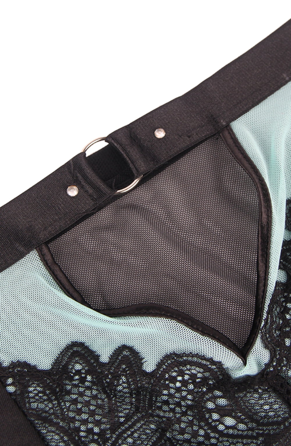 YesX Bra Brief Lingerie Set Black & Blue