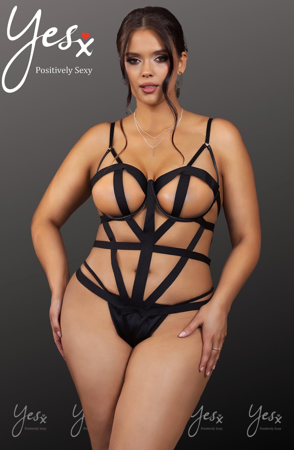 YesX Strappy Bodysuit Black