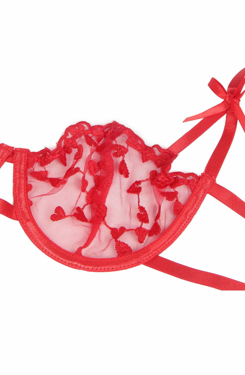 YesX Plus Size Red Bra Lingerie Set