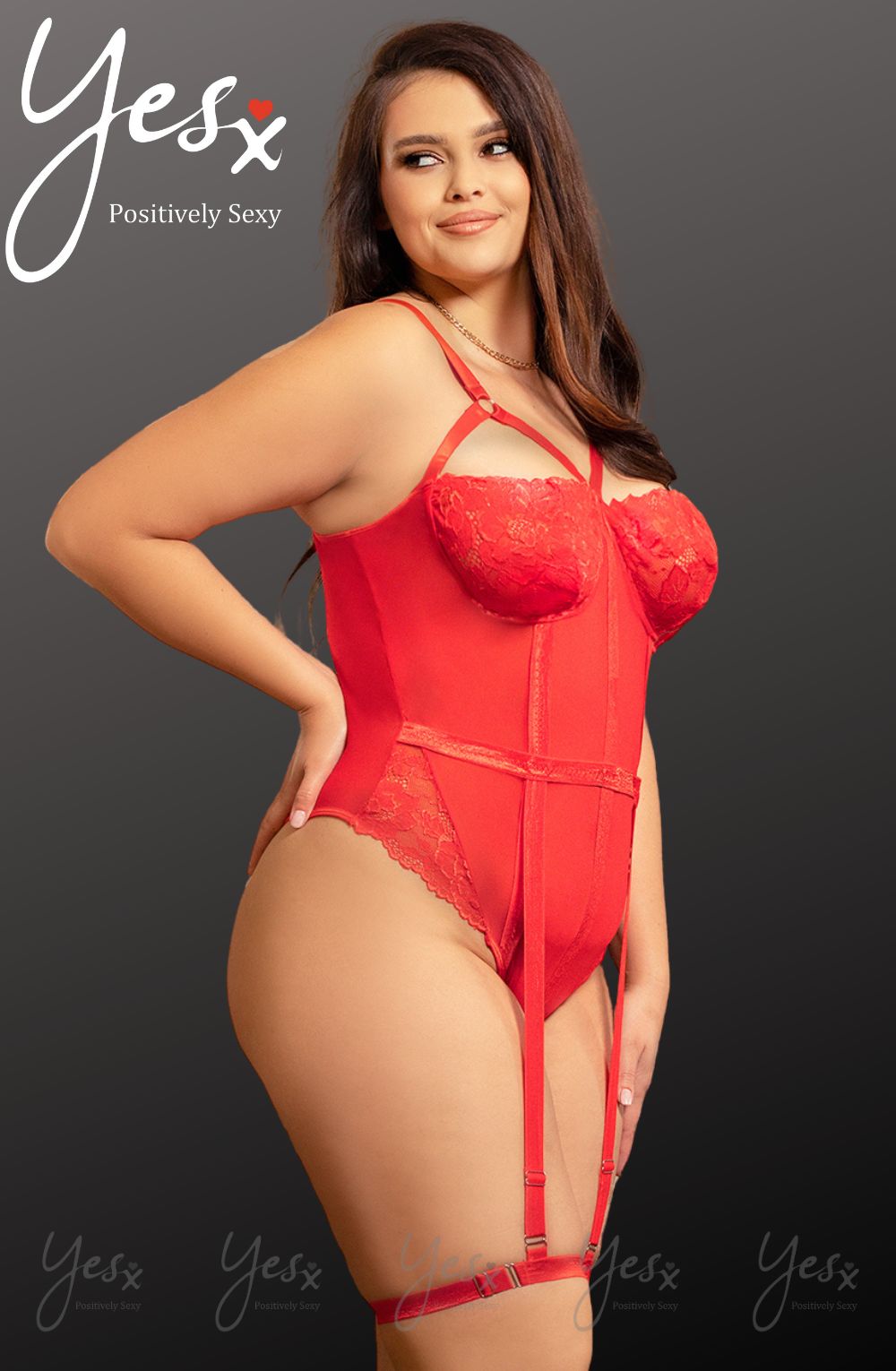 YesX Red Lace Bodysuit