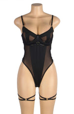 YesX Black Mesh Underwired Lingerie Body