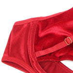 YesX Hollow Cut Halter Bra Lingerie Set Red