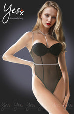 YesX Sheer Bodysuit Black