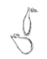 ‘Alohi Kai Ola Wai Medium Hand Carved Loop Silver Earrings