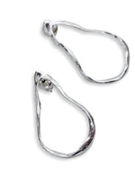 ‘Alohi Kai Ola Wai Medium Hand Carved Loop Silver Earrings