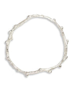 ‘Alohi Kai Sculptural Ola Hand Carved Silver Bangle - Limu Manauea Seaweed