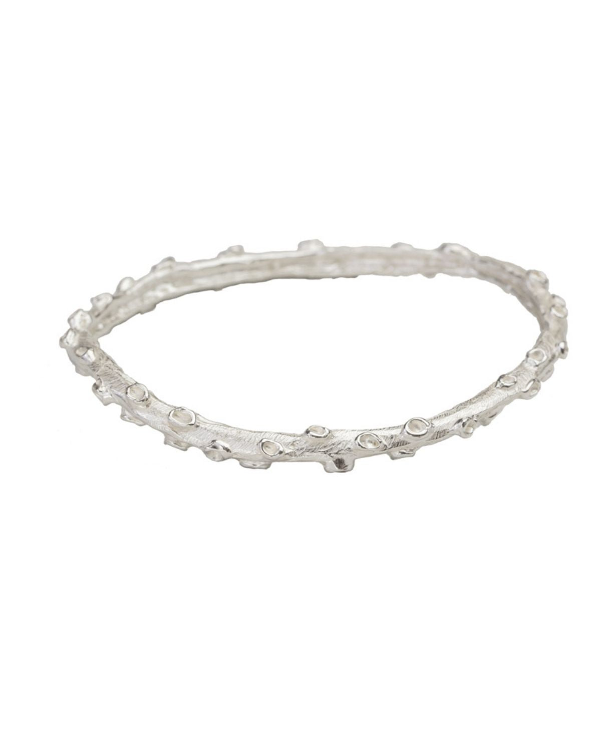 ‘Alohi Kai Sculptural Ola Hand Carved Silver Bangle – Tako Octopus