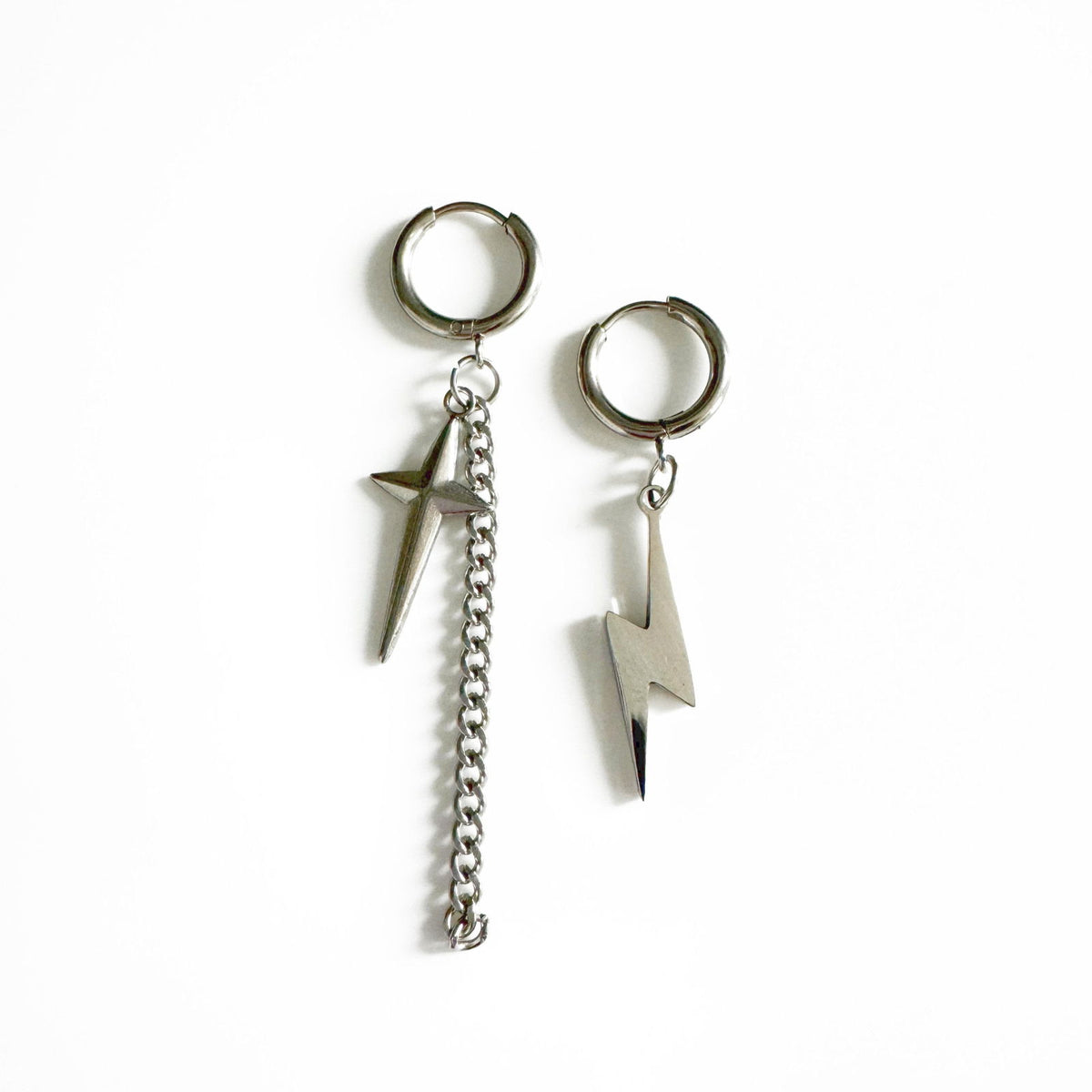 Atlas Lightening Bolt Mismatch Dangle Earrings