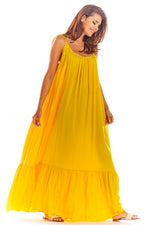 Awama Loose Oversized Daydress with Back Neckline and Flounced Bottom