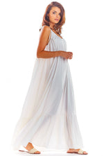 Awama Loose Oversized Daydress with Back Neckline and Flounced Bottom