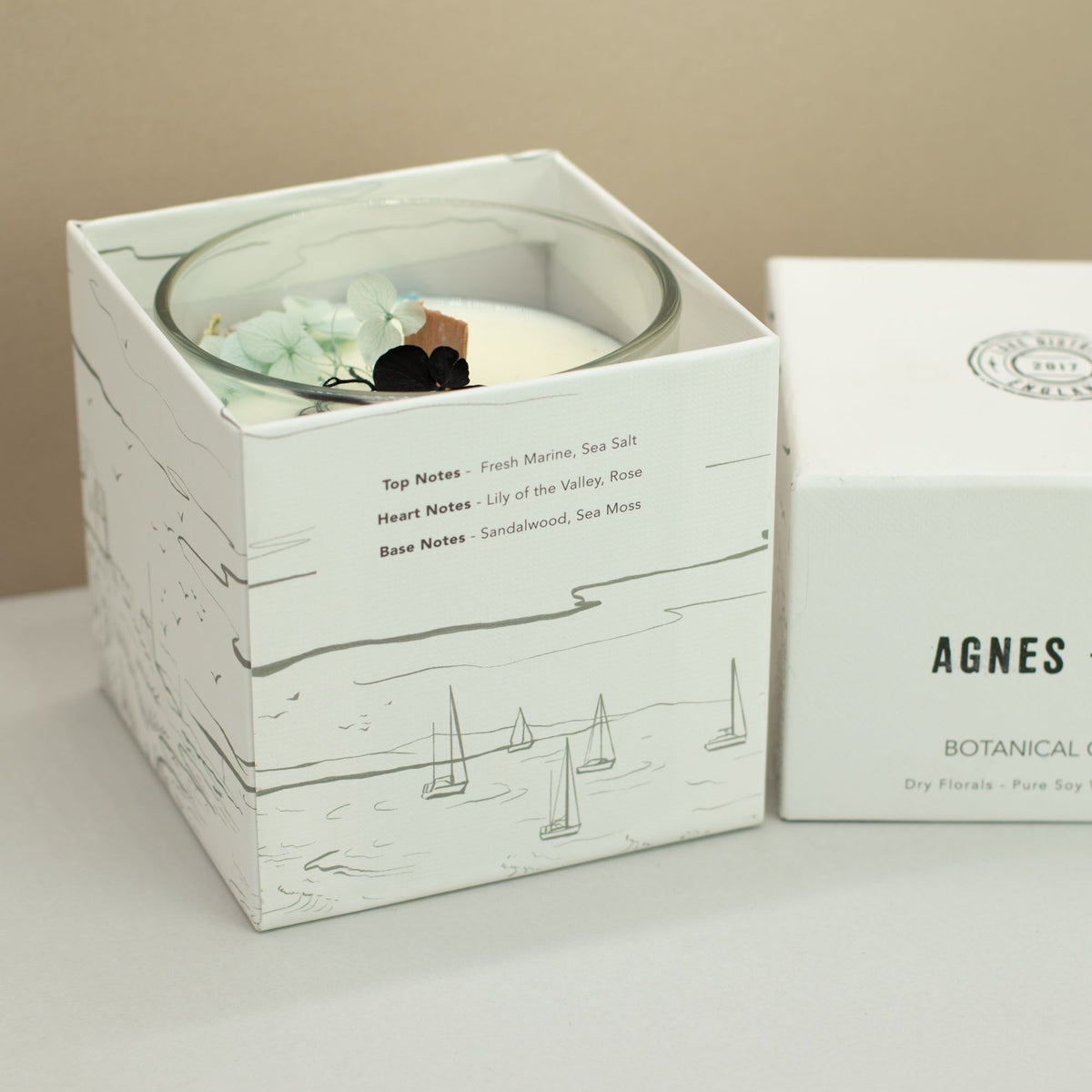 Agnes + Cat Botanical Soy Wax Candle 350g - Seasalt & Moss
