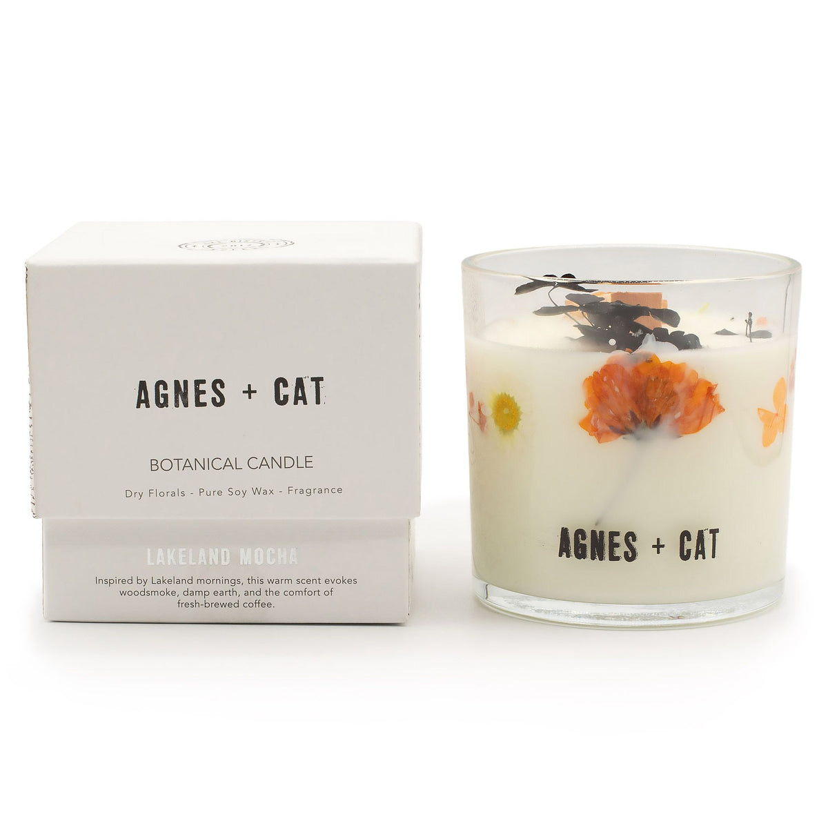 Agnes + Cat Botanical Soy Wax Candle 350g - Lakeland Mocha