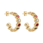 Ballinger Baroque Bejewelled Gold Hoops