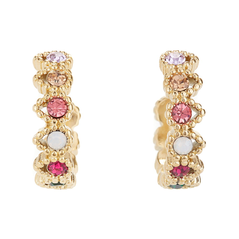 Ballinger Baroque Bejewelled Gold Hoops