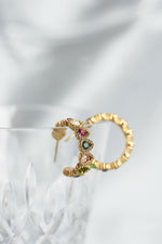 Ballinger Baroque Bejewelled Gold Hoops