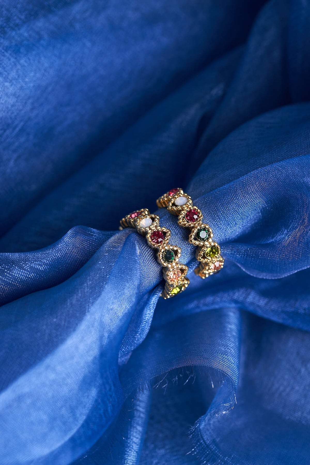Ballinger Baroque Bejewelled Gold Hoops