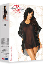 Beauty Night Marlene Satin Flared Sleeve Lace Insert Peignoir Turquoise