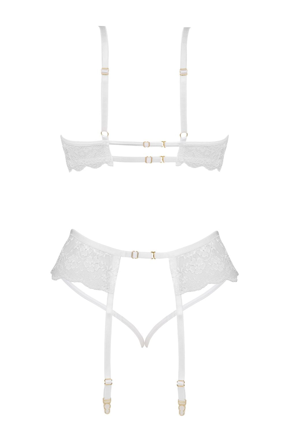 Beauty Night Rose 3 Piece Lingerie Set White