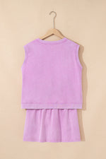 Two Piece Mineral Wash Cotton Loungewear Set