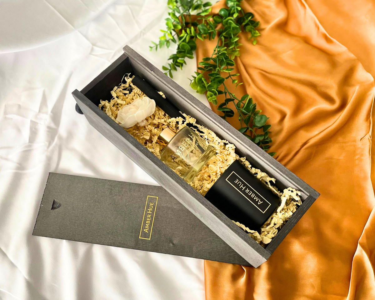 Amber Hue Candle & 100ml Reed Diffuser Set