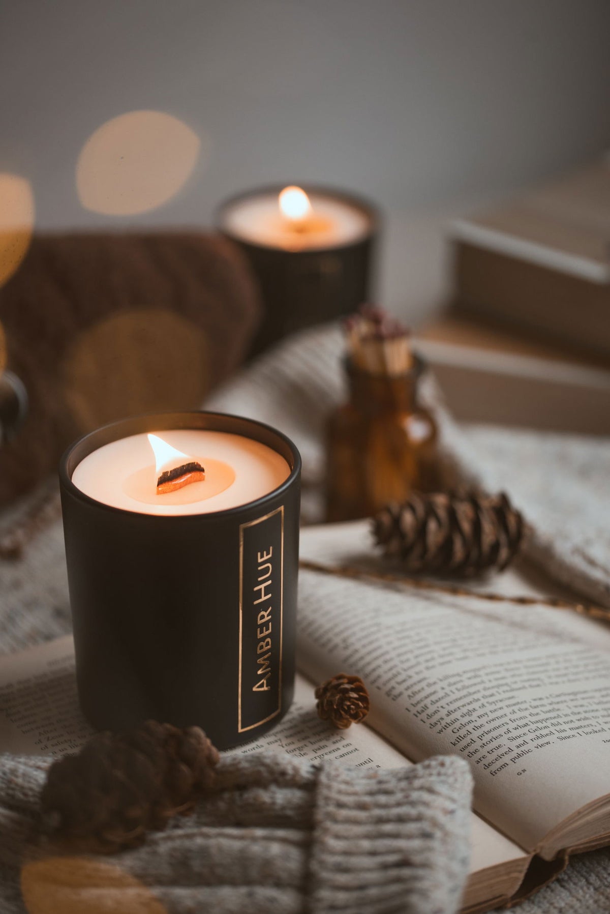 Amber Hue Candle & 100ml Reed Diffuser Set