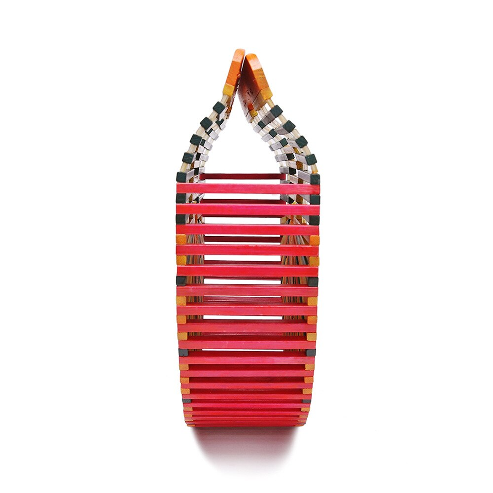 Carmen Handmade Bamboo Wood Woven Ladies Holiday Vacation Multicolour Bag