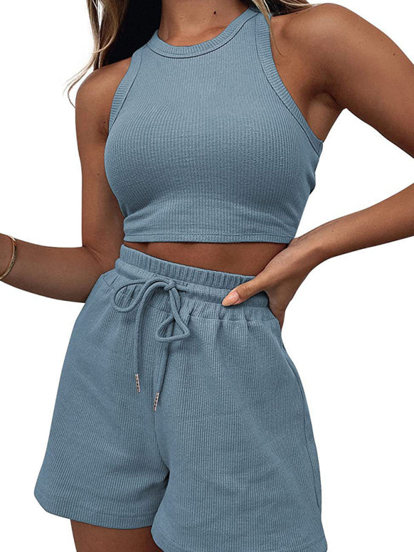 Casual Sleeveless Top & Shorts Loungewear Set