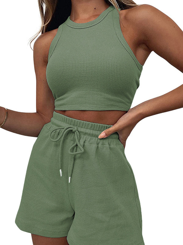 Casual Sleeveless Top & Shorts Loungewear Set