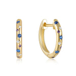 Celeste Purple, Blue & Clear Stone Star & Moon Earrings | Gold & Silver