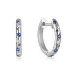 Celeste Purple, Blue & Clear Stone Star & Moon Earrings | Gold & Silver