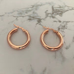 Classic Hoop Earrings in Silver or Rose Gold