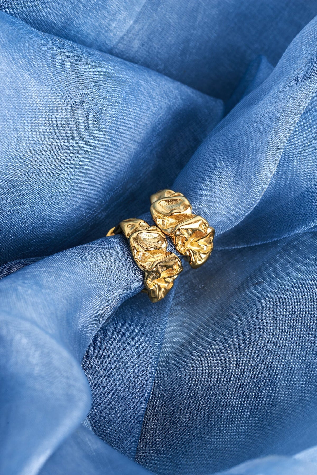 Ballinger Crumpled Gold Hoops