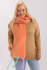 AT Striped Tassel Winter Shawl Scarf orange one-size-fits-all