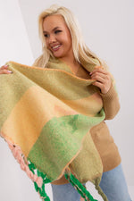 AT Striped Tassel Winter Shawl Scarf