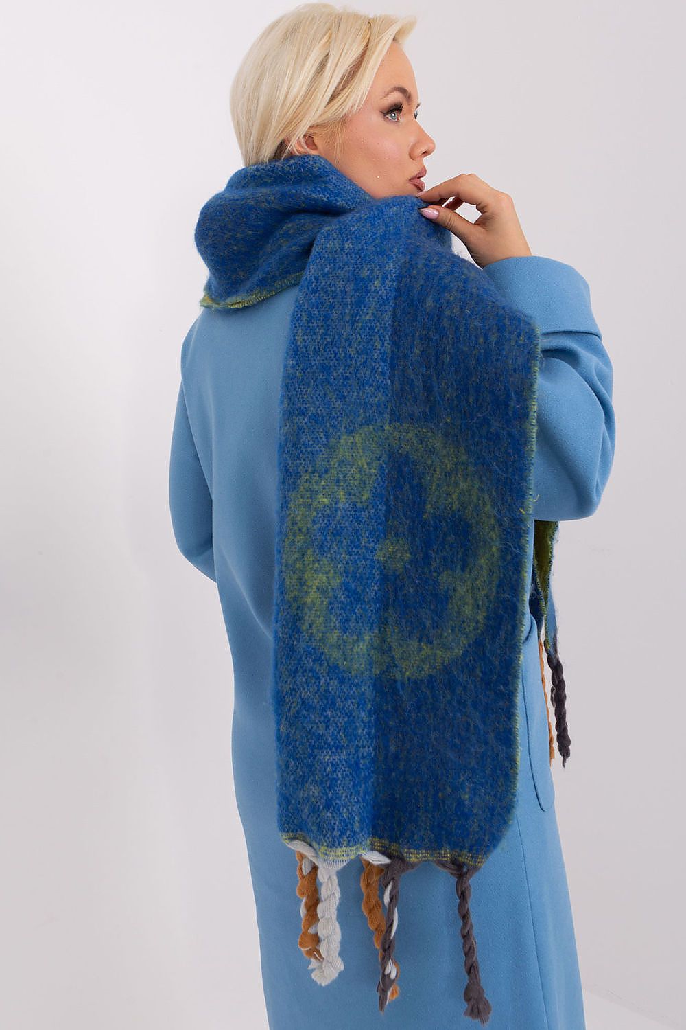 AT Striped Tassel Winter Shawl Scarf