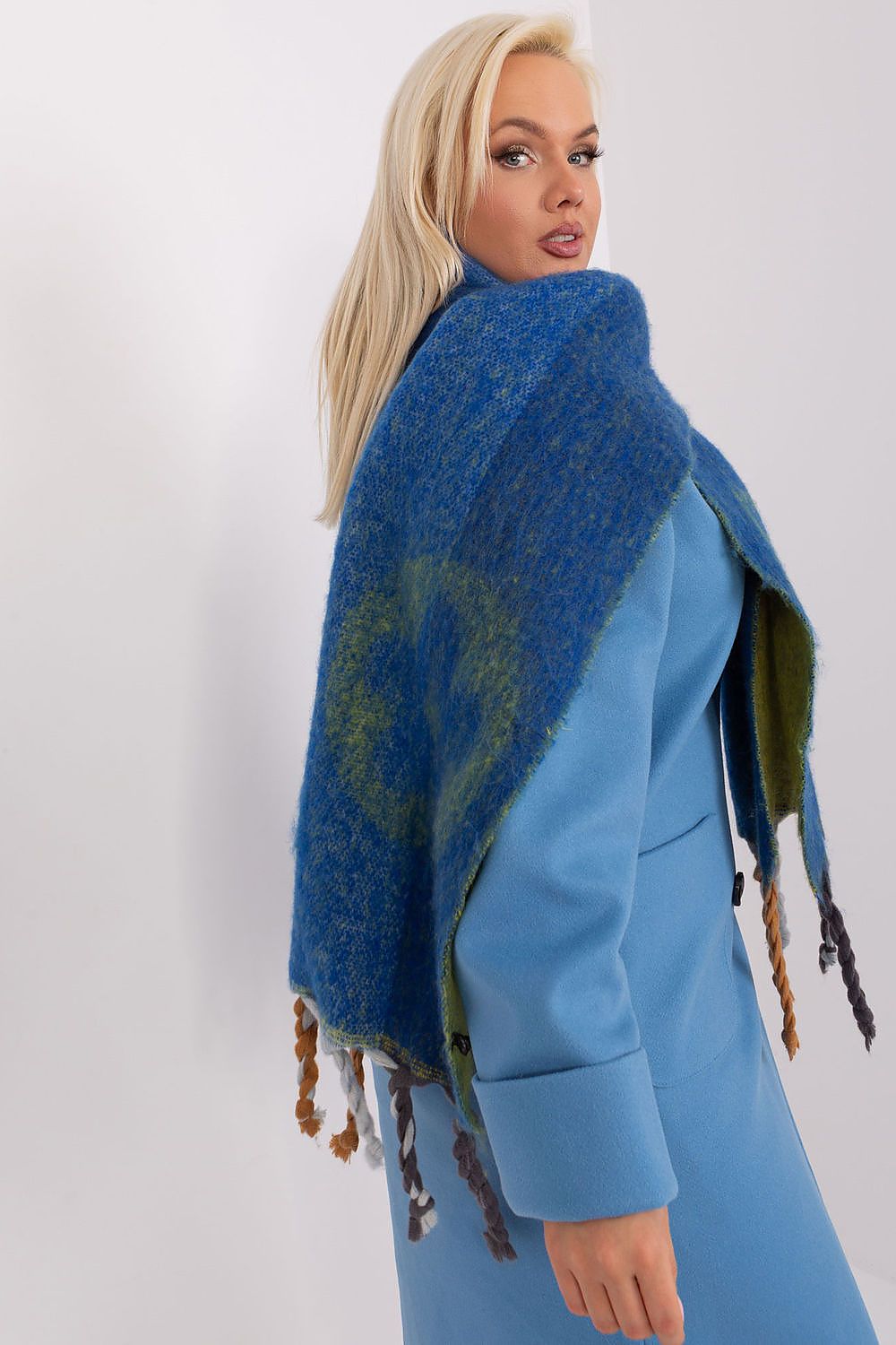 AT Striped Tassel Winter Shawl Scarf