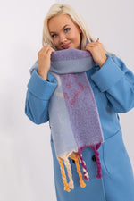 AT Striped Tassel Winter Shawl Scarf blue 2 one-size-fits-all