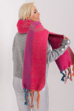 AT Striped Tassel Winter Shawl Scarf