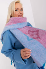 AT Striped Tassel Winter Shawl Scarf