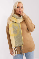 AT Striped Tassel Winter Shawl Scarf yellow 2 one-size-fits-all
