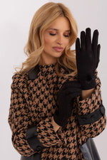 AT Knitted Pompom Gloves black