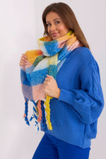 AT Long Colourful Plaid Shawl Scarf