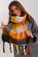 AT Long Colourful Plaid Shawl Scarf black one-size-fits-all