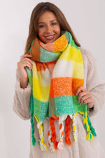 AT Long Colourful Plaid Shawl Scarf green 2 one-size-fits-all