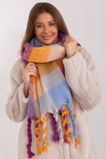 AT Long Colourful Plaid Shawl Scarf violet one-size-fits-all