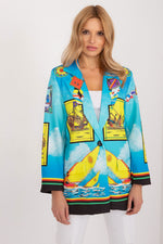 Floral Jacket Italy Moda Denim-Look Blazer multicolor one-size-fits-all