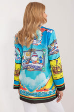 Floral Jacket Italy Moda Denim-Look Blazer
